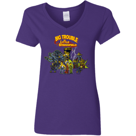 T-Shirts Purple / S Big Trouble Women's V-Neck T-Shirt