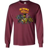 T-Shirts Maroon / YS Big Trouble Youth Long Sleeve T-Shirt