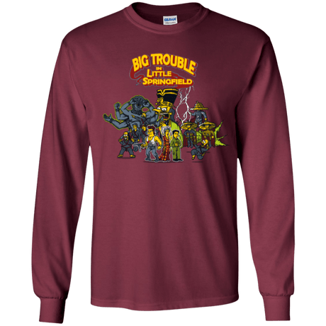 T-Shirts Maroon / YS Big Trouble Youth Long Sleeve T-Shirt