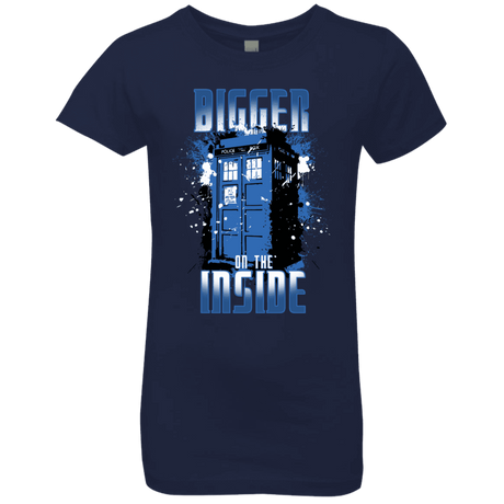 T-Shirts Midnight Navy / YXS Bigger on the Inside Girls Premium T-Shirt