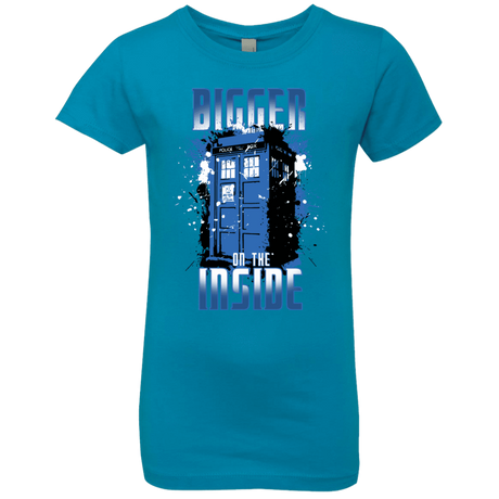 T-Shirts Turquoise / YXS Bigger on the Inside Girls Premium T-Shirt
