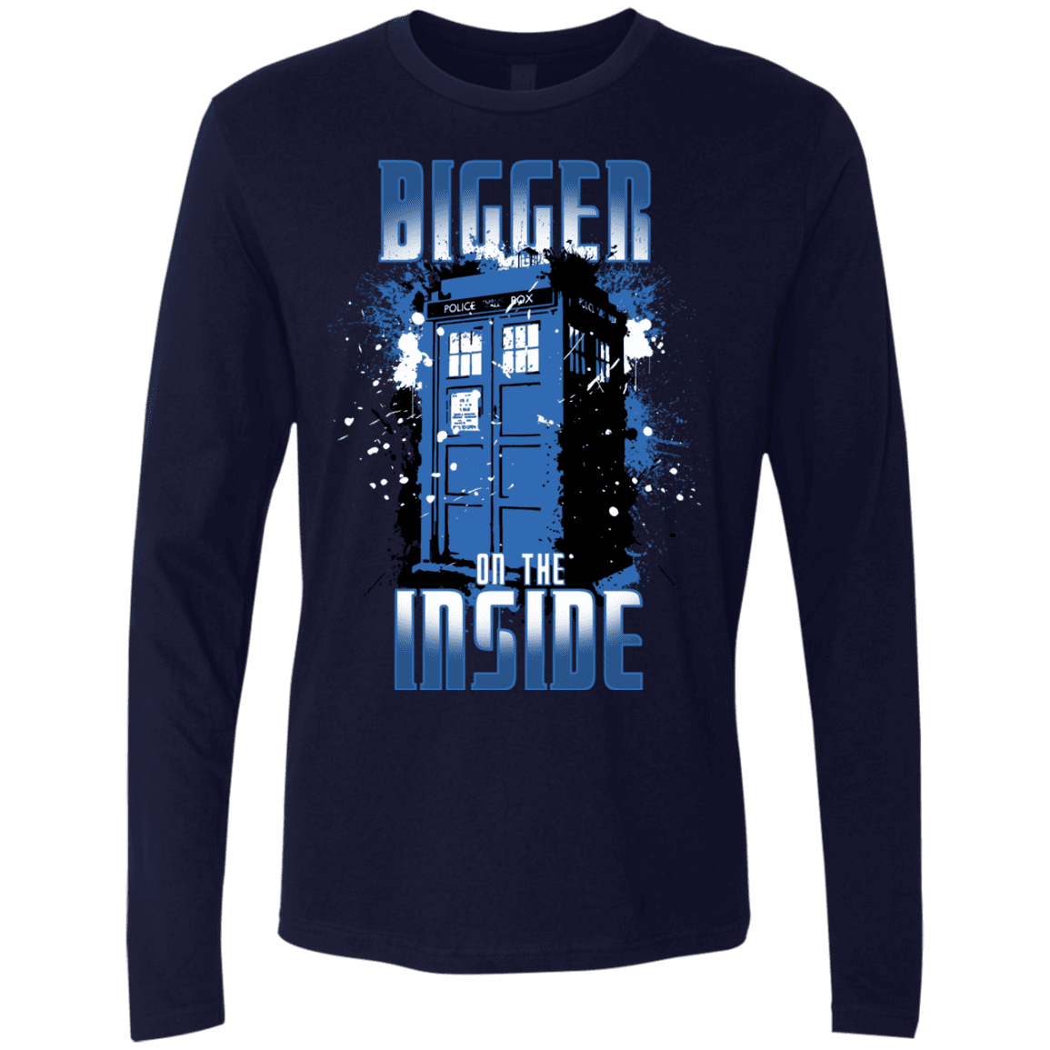 T-Shirts Midnight Navy / S Bigger on the Inside Men's Premium Long Sleeve