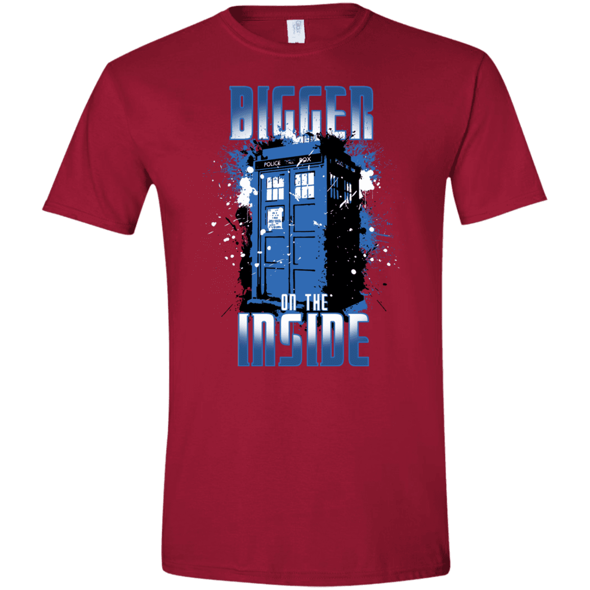 T-Shirts Cardinal Red / S Bigger on the Inside Men's Semi-Fitted Softstyle