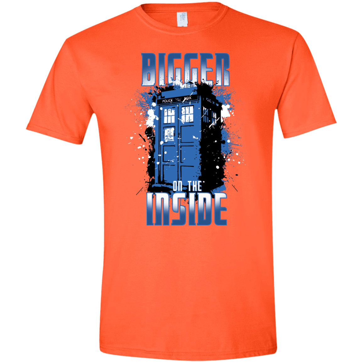 T-Shirts Orange / S Bigger on the Inside Men's Semi-Fitted Softstyle