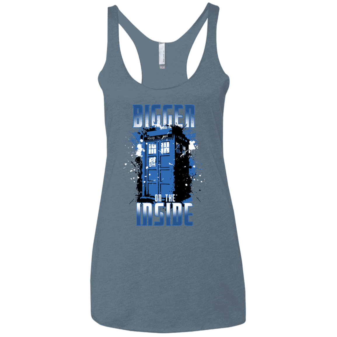 T-Shirts Indigo / X-Small Bigger on the Inside Women's Triblend Racerback Tank