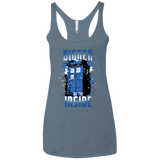 T-Shirts Indigo / X-Small Bigger on the Inside Women's Triblend Racerback Tank