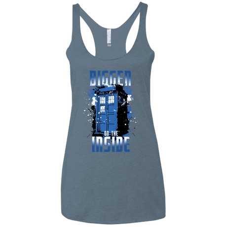 T-Shirts Indigo / X-Small Bigger on the Inside Women's Triblend Racerback Tank