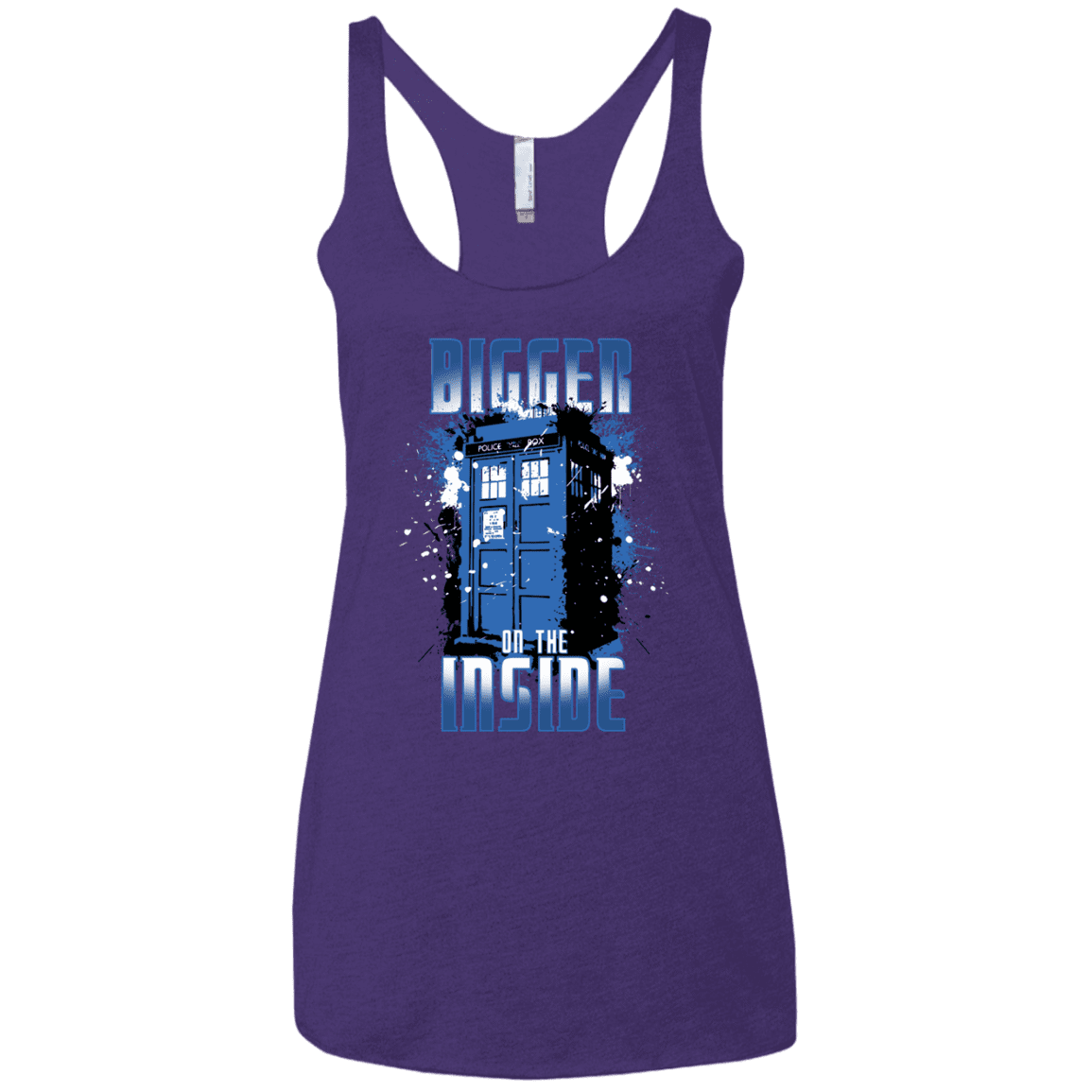 T-Shirts Purple Rush / X-Small Bigger on the Inside Women's Triblend Racerback Tank