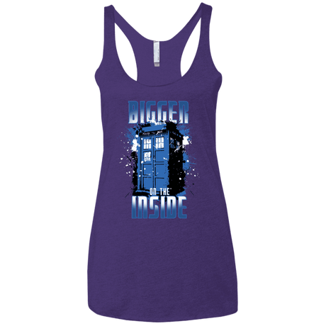 T-Shirts Purple Rush / X-Small Bigger on the Inside Women's Triblend Racerback Tank