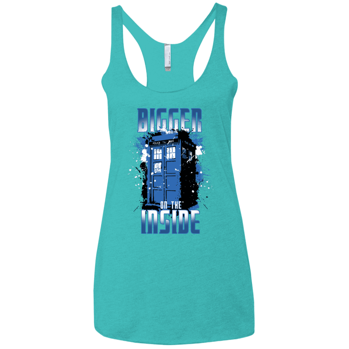 T-Shirts Tahiti Blue / X-Small Bigger on the Inside Women's Triblend Racerback Tank