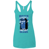 T-Shirts Tahiti Blue / X-Small Bigger on the Inside Women's Triblend Racerback Tank