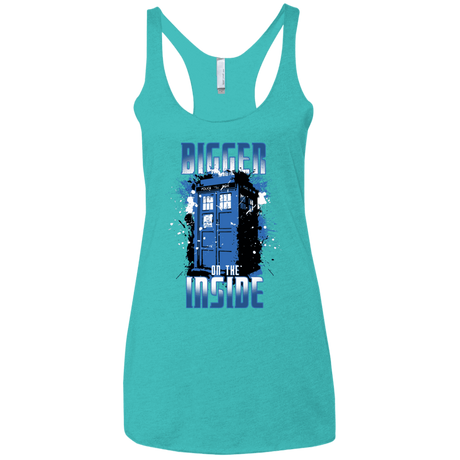 T-Shirts Tahiti Blue / X-Small Bigger on the Inside Women's Triblend Racerback Tank