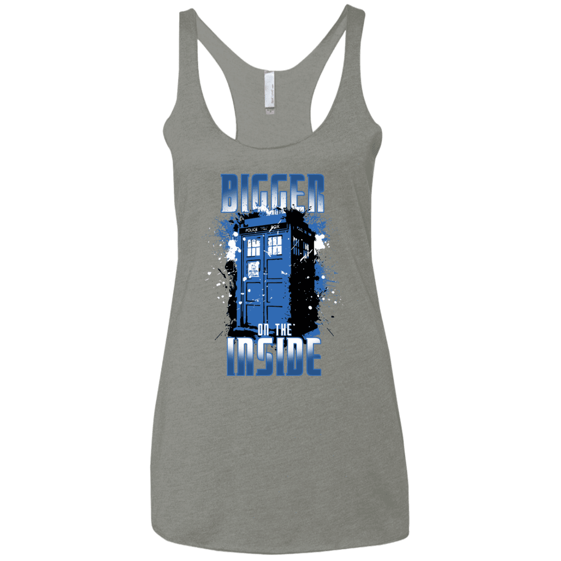 T-Shirts Venetian Grey / X-Small Bigger on the Inside Women's Triblend Racerback Tank