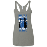 T-Shirts Venetian Grey / X-Small Bigger on the Inside Women's Triblend Racerback Tank