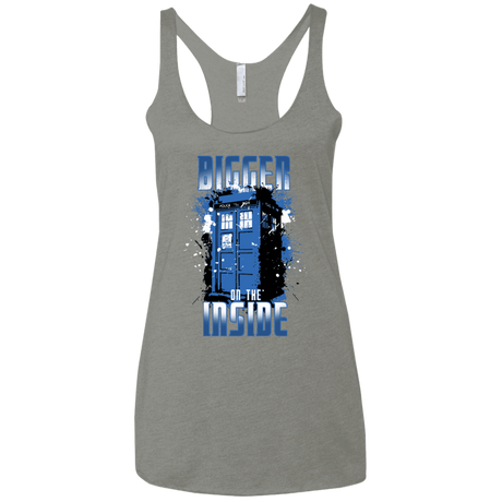 T-Shirts Venetian Grey / X-Small Bigger on the Inside Women's Triblend Racerback Tank