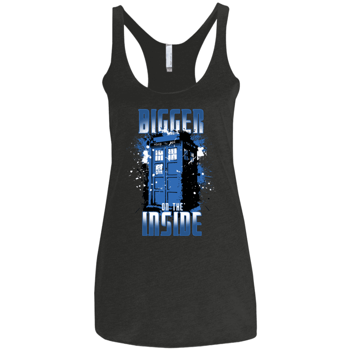 T-Shirts Vintage Black / X-Small Bigger on the Inside Women's Triblend Racerback Tank