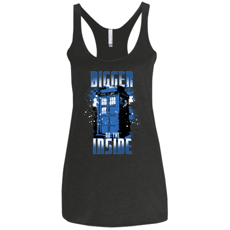 T-Shirts Vintage Black / X-Small Bigger on the Inside Women's Triblend Racerback Tank