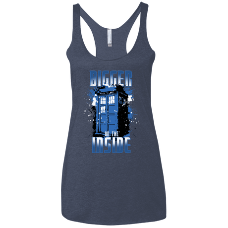 T-Shirts Vintage Navy / X-Small Bigger on the Inside Women's Triblend Racerback Tank