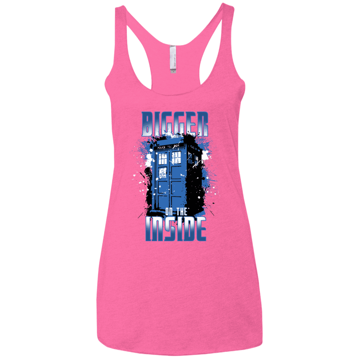 T-Shirts Vintage Pink / X-Small Bigger on the Inside Women's Triblend Racerback Tank
