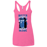 T-Shirts Vintage Pink / X-Small Bigger on the Inside Women's Triblend Racerback Tank