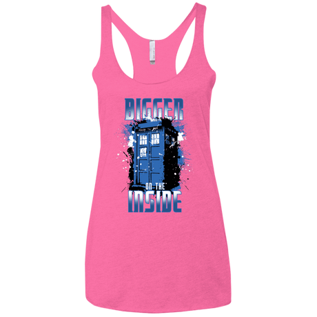 T-Shirts Vintage Pink / X-Small Bigger on the Inside Women's Triblend Racerback Tank