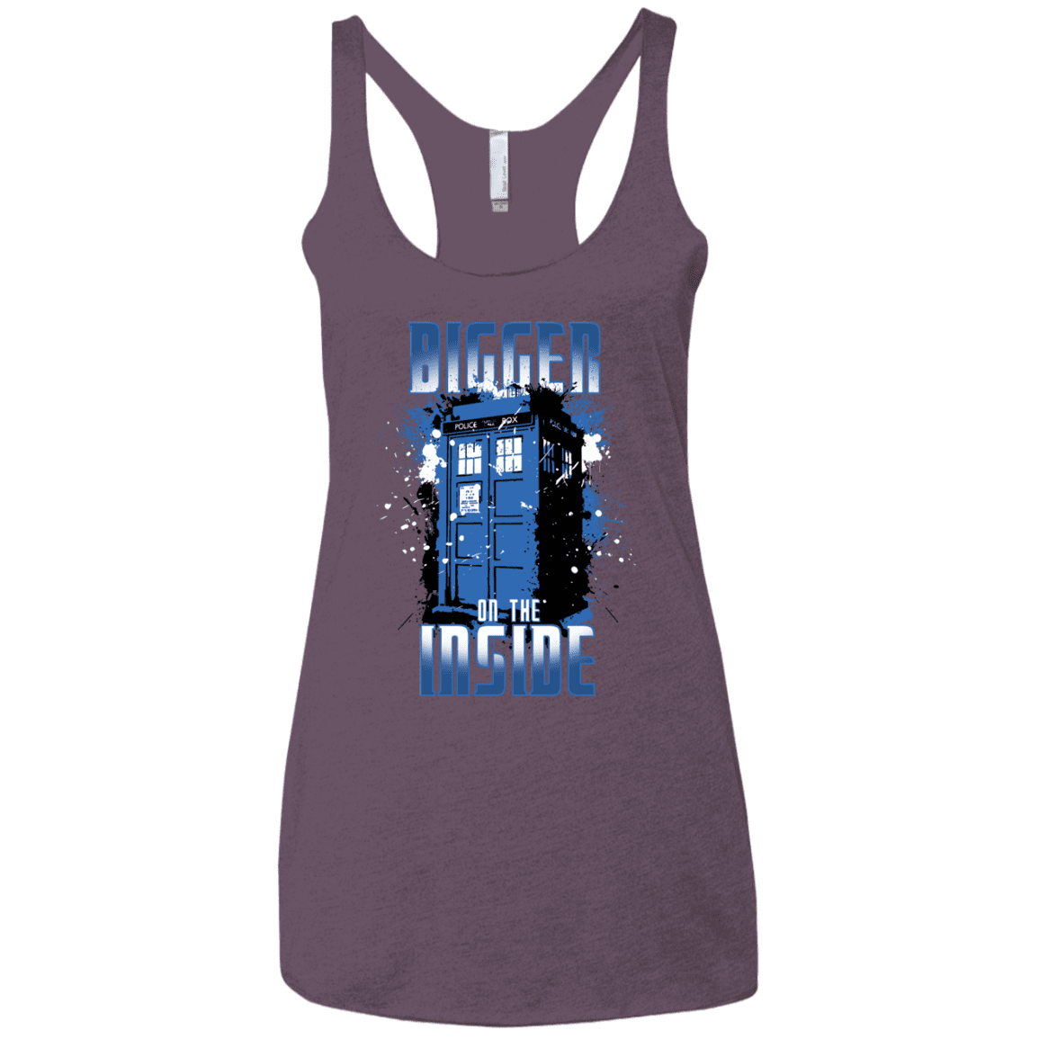 T-Shirts Vintage Purple / X-Small Bigger on the Inside Women's Triblend Racerback Tank