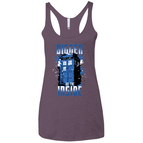 T-Shirts Vintage Purple / X-Small Bigger on the Inside Women's Triblend Racerback Tank