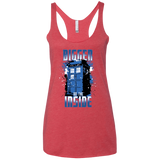 T-Shirts Vintage Red / X-Small Bigger on the Inside Women's Triblend Racerback Tank
