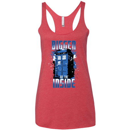 T-Shirts Vintage Red / X-Small Bigger on the Inside Women's Triblend Racerback Tank