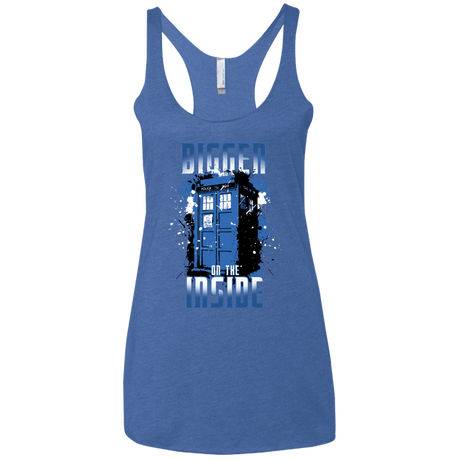 T-Shirts Vintage Royal / X-Small Bigger on the Inside Women's Triblend Racerback Tank