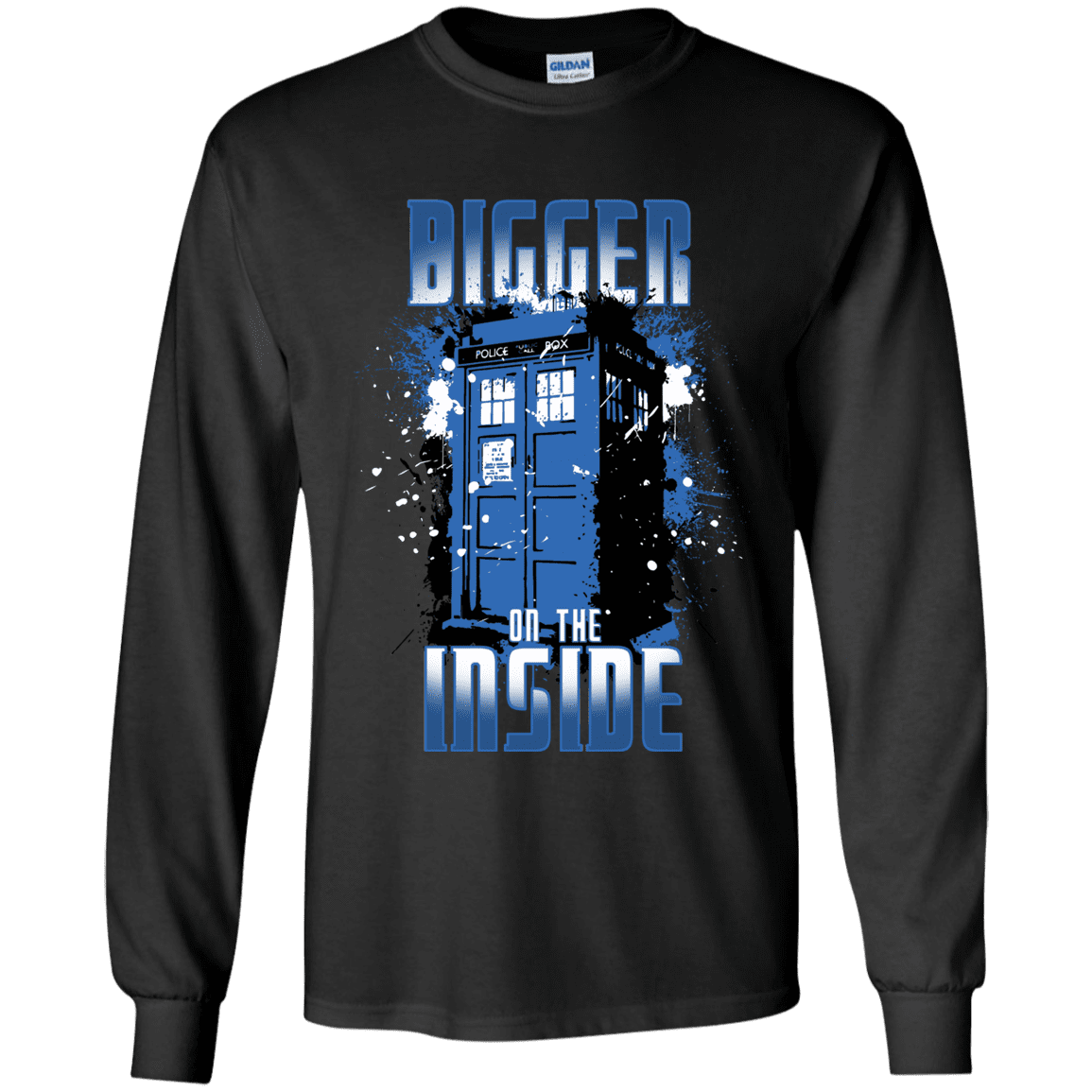 T-Shirts Black / YS Bigger on the Inside Youth Long Sleeve T-Shirt