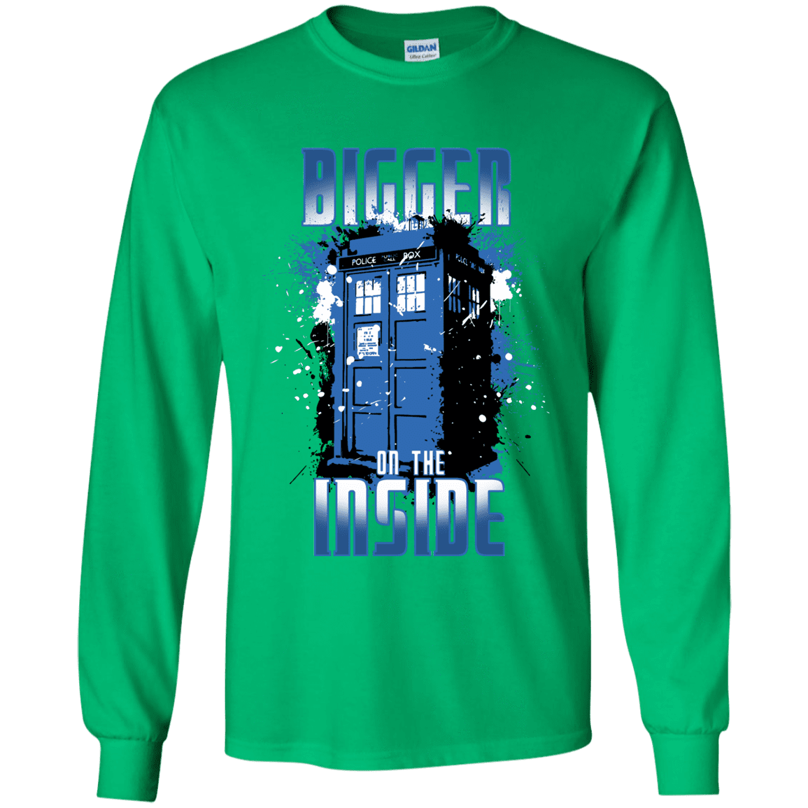 T-Shirts Irish Green / YS Bigger on the Inside Youth Long Sleeve T-Shirt