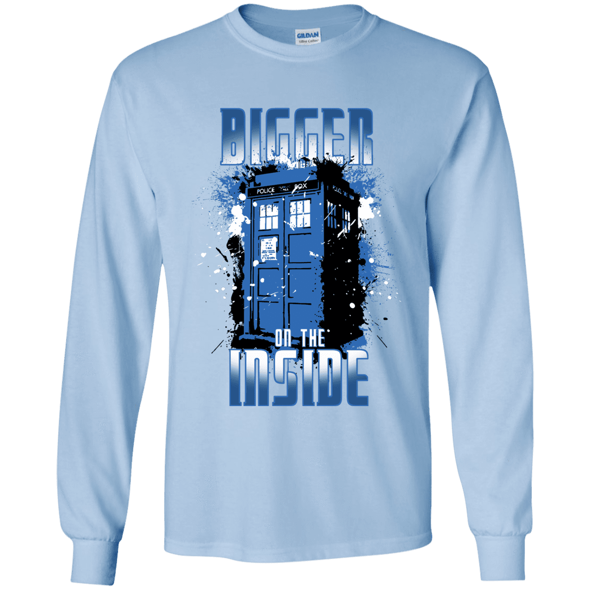 T-Shirts Light Blue / YS Bigger on the Inside Youth Long Sleeve T-Shirt