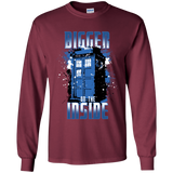 T-Shirts Maroon / YS Bigger on the Inside Youth Long Sleeve T-Shirt