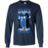 T-Shirts Navy / YS Bigger on the Inside Youth Long Sleeve T-Shirt