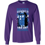 T-Shirts Purple / YS Bigger on the Inside Youth Long Sleeve T-Shirt