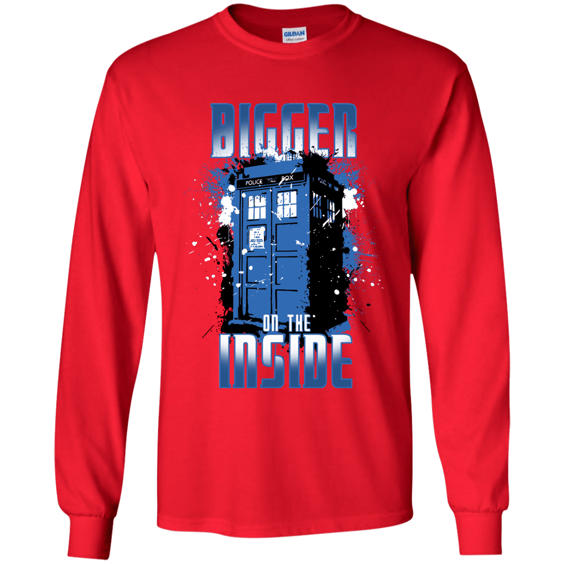 T-Shirts Red / YS Bigger on the Inside Youth Long Sleeve T-Shirt