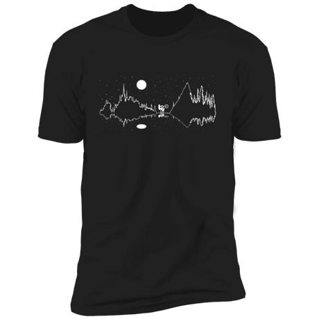 T-Shirts Black / X-Small Bike Line Art with Reflection Men's Premium T-Shirt