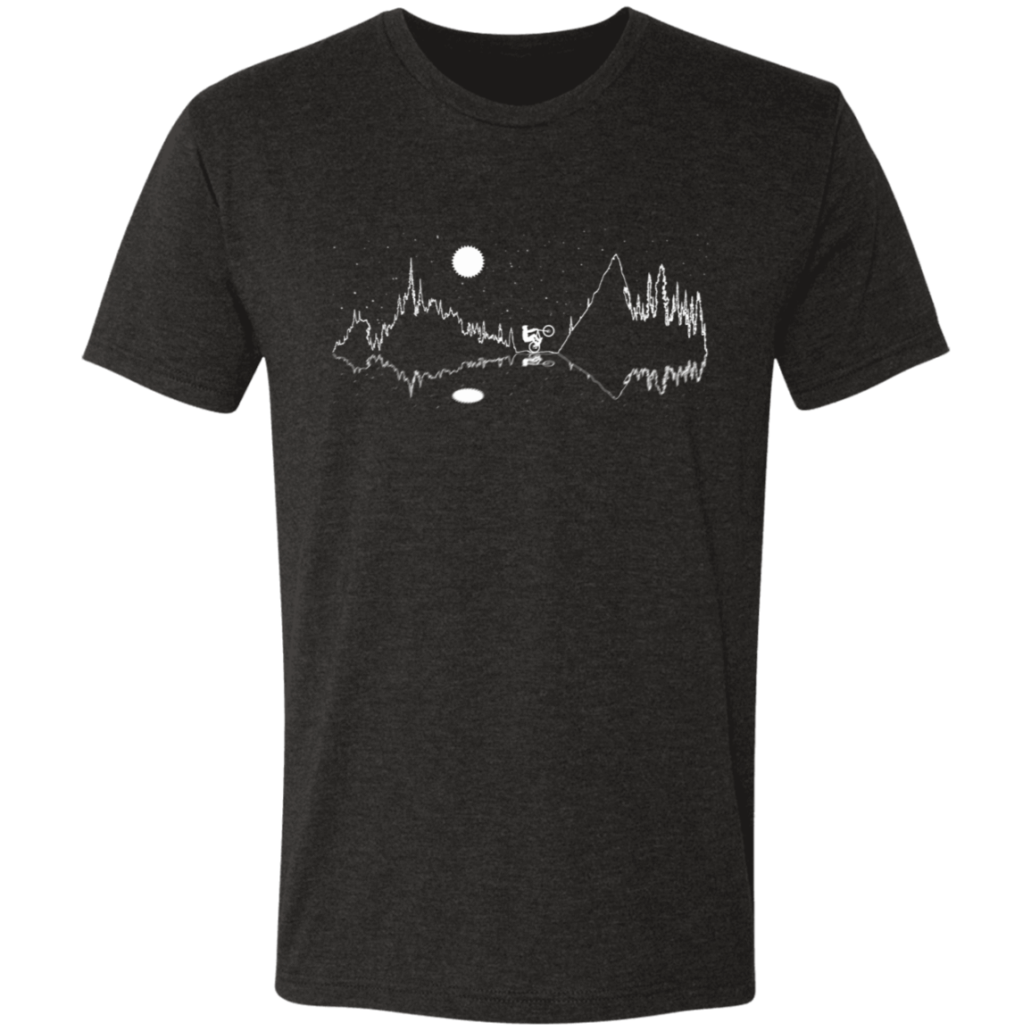 T-Shirts Vintage Black / S Bike Line Art with Reflection Men's Triblend T-Shirt