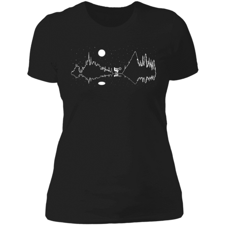 T-Shirts Black / X-Small Bike Line Art with Reflection Women's Premium T-Shirt
