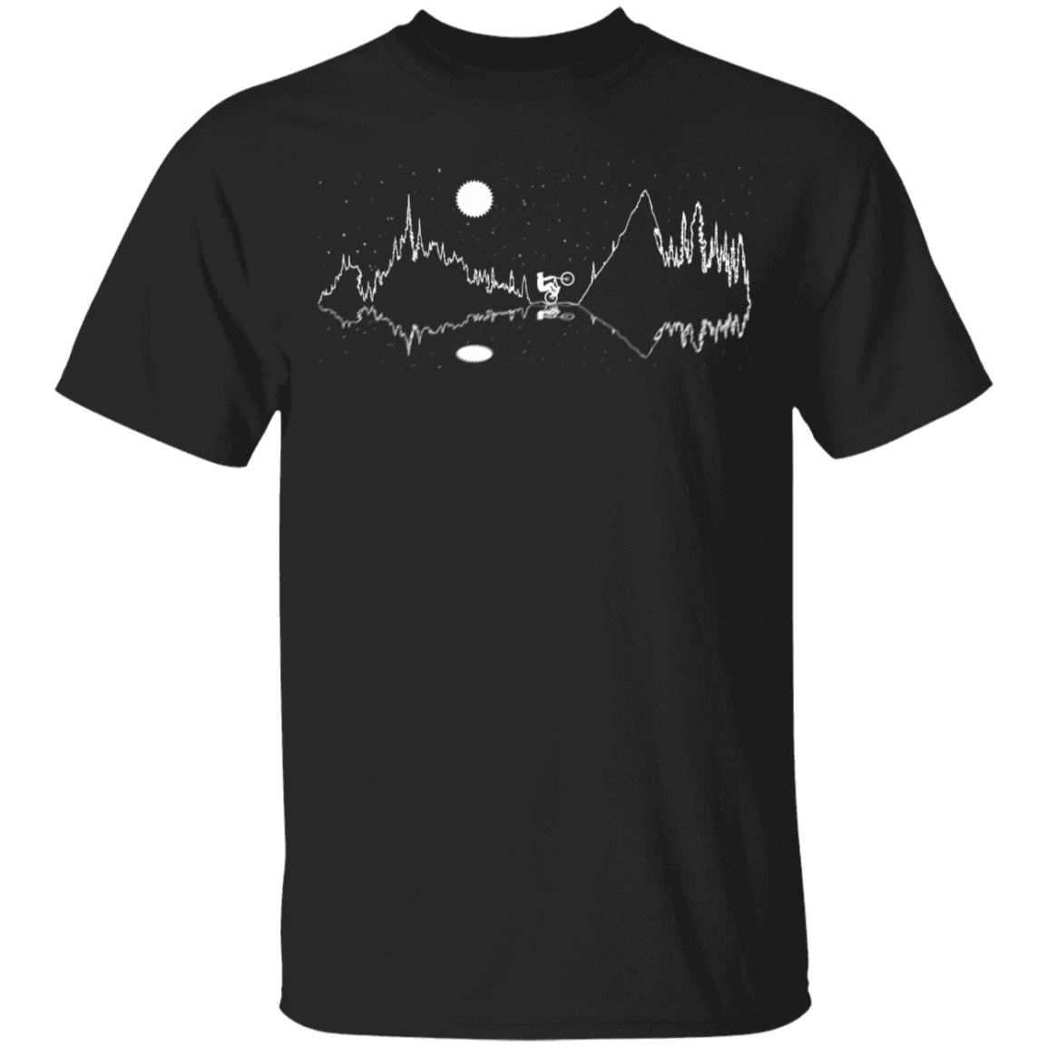 T-Shirts Black / YXS Bike Line Art with Reflection Youth T-Shirt