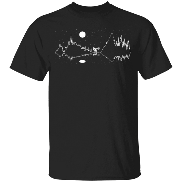 T-Shirts Black / YXS Bike Line Art with Reflection Youth T-Shirt