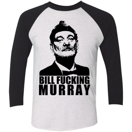 T-Shirts Heather White/Vintage Black / X-Small Bill fucking murray Men's Triblend 3/4 Sleeve