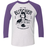 T-Shirts Heather White/Purple Rush / X-Small Bill The Butcher Men's Triblend 3/4 Sleeve