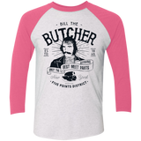 T-Shirts Heather White/Vintage Pink / X-Small Bill The Butcher Men's Triblend 3/4 Sleeve