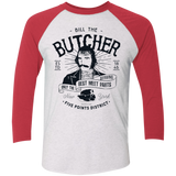 T-Shirts Heather White/Vintage Red / X-Small Bill The Butcher Men's Triblend 3/4 Sleeve