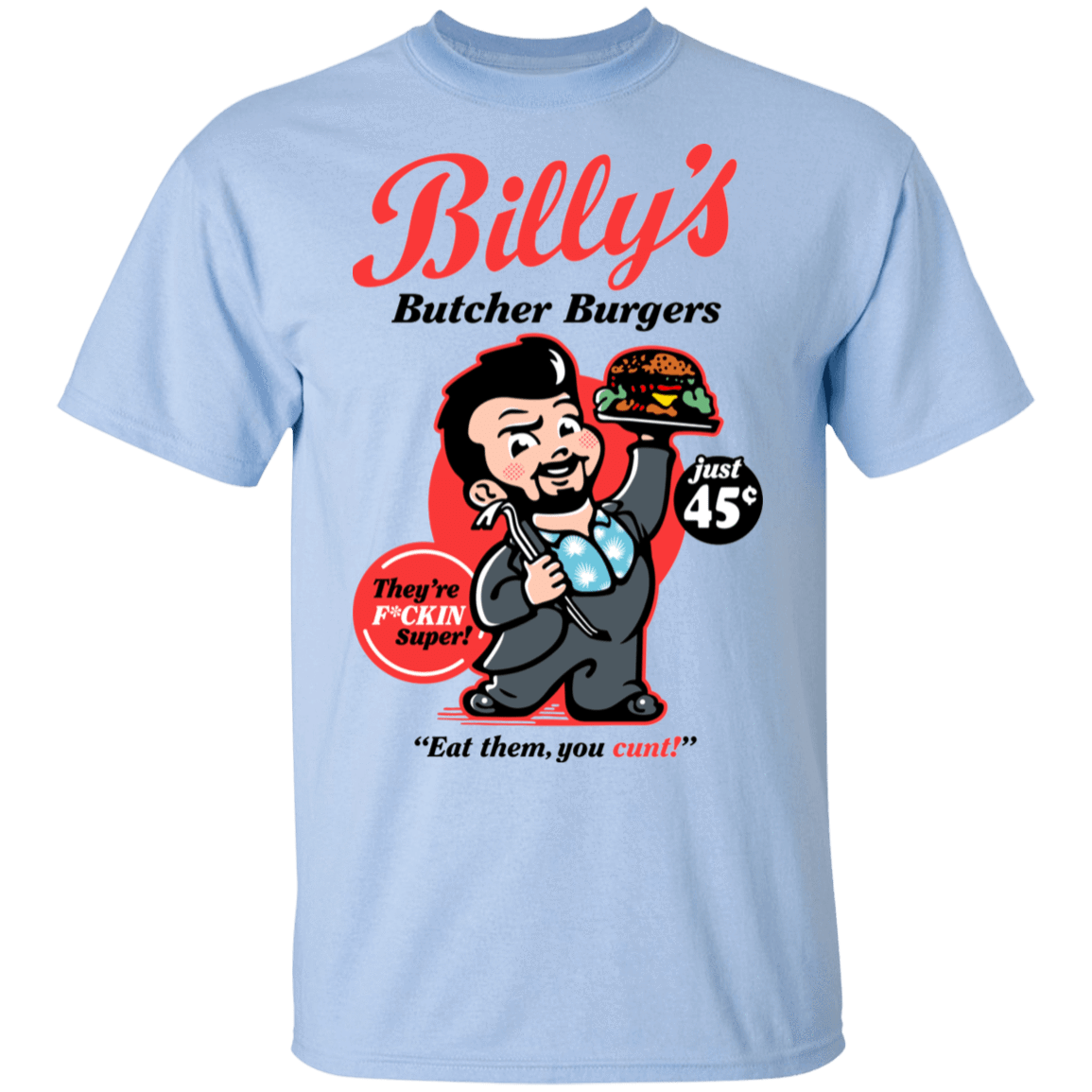 T-Shirts Light Blue / S Billy Butcher Burgers T-Shirt