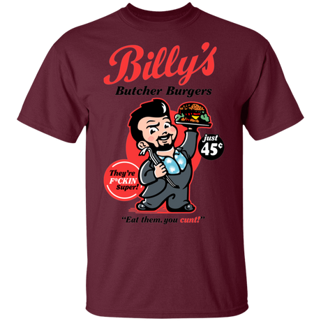 T-Shirts Maroon / S Billy Butcher Burgers T-Shirt