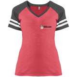 T-Shirts Heather Red/Heathered Charcoal / X-Small Billy.com District Ladies' Game V-Neck T-Shirt