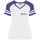 T-Shirts White/Heather Purple / X-Small Billy.com District Ladies' Game V-Neck T-Shirt